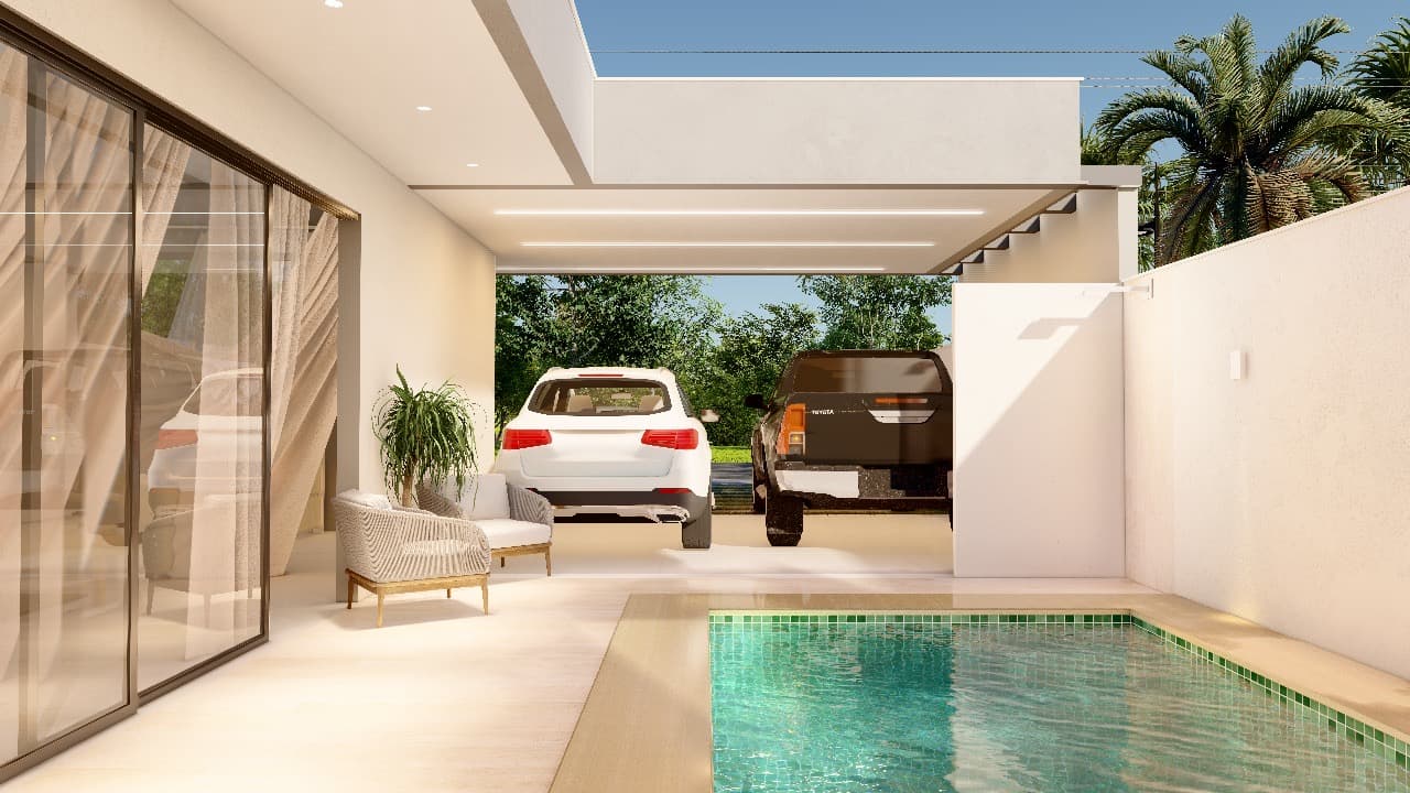 Casa 3 quartos com piscina aquecida e pé direito duplo na 1503 Sul